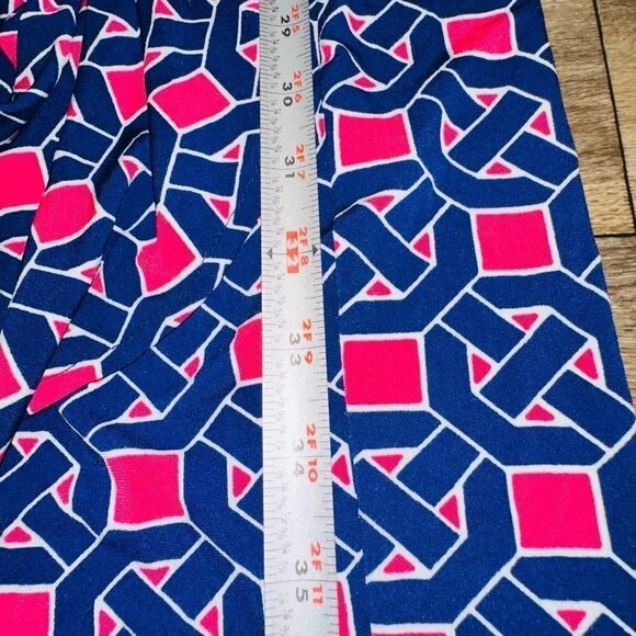 Maggy London pink/blue geometric wrap dress sz 10 - Picture 15 of 16